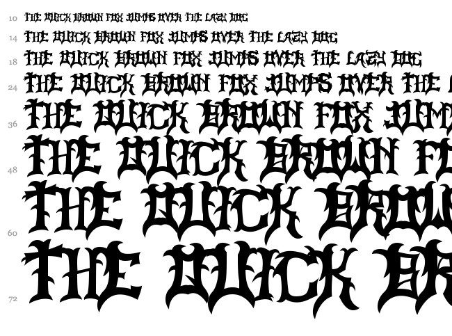 Slayer Dragon font waterfall